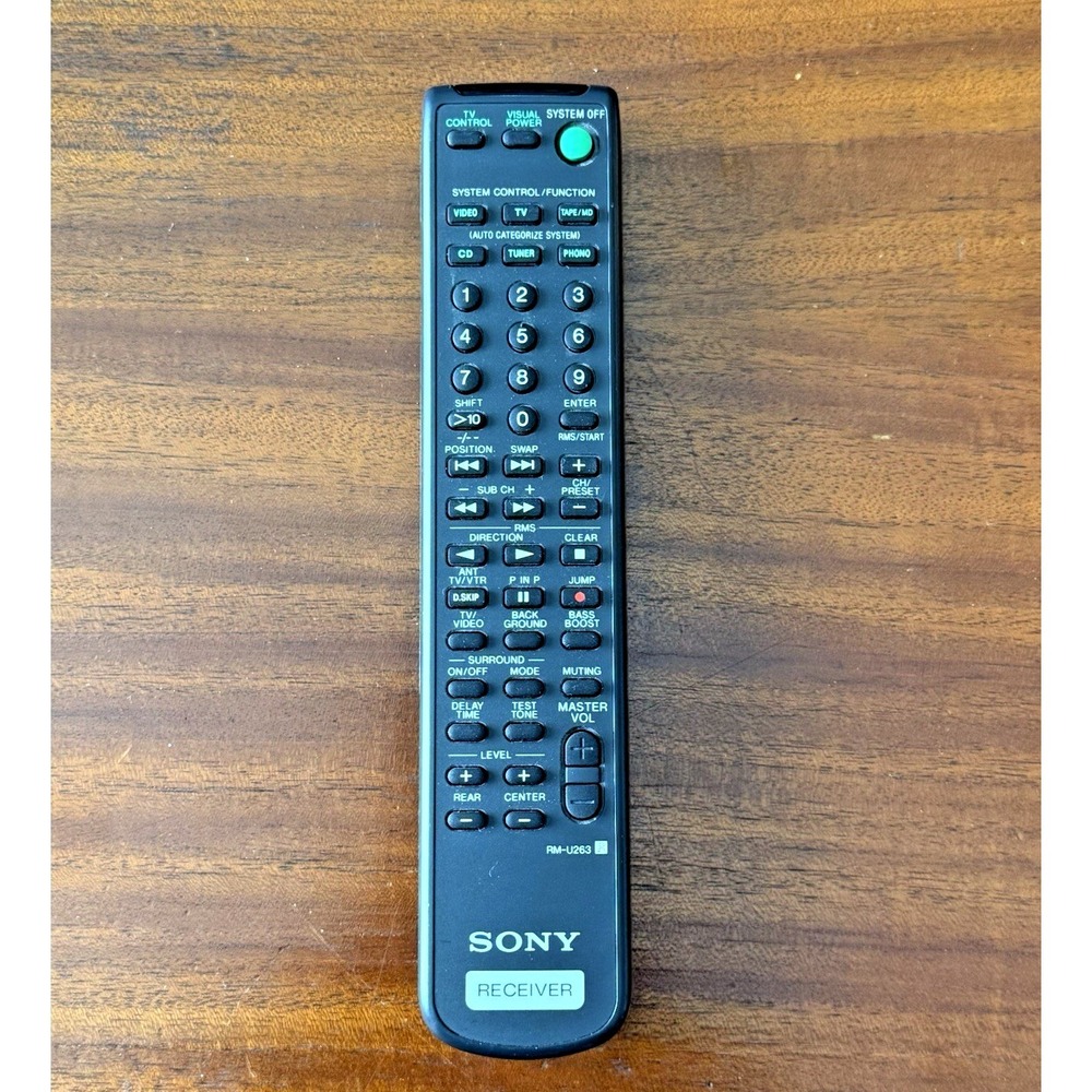Genuine SONY Receiver Remote RM-U263‎ A/V Remote Control Replacement OEM Black